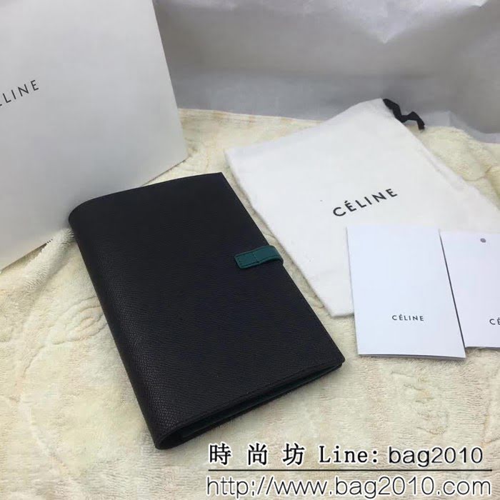 CELINE賽琳原單 專櫃 手掌紋牛皮搭扣拼色錢夾 4148 SL1683